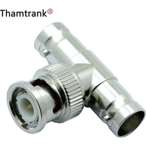 10pcs/lot T Shape BNC Adapter 1 BNC Male Plug to 2 BNC Female Jack Coaxial Connector for CCTV Camera Video Terminal