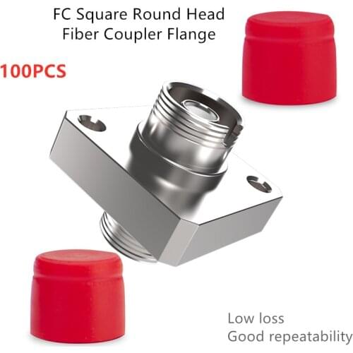 100 PCS Low Loss FC-FC Fiber Optic Adapter High Quality Square Flange Coupler FC Connector Fiber Optic Flange Optical Attenuator