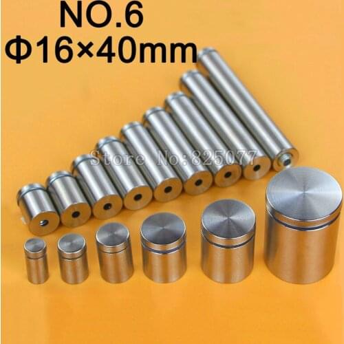 DHL 1000PCS Diameter 16x40mm Stainless Steel Standoffs Pin Nails Hollow Screw Acrylic Billboard Advertisement Fixing Screw KF948