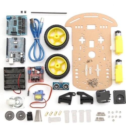 2 Wheels Ultrasonic Smart 2WD Robot Car Chassis Tracking Car Kit For Arduino Remote Control DIY RC Toy