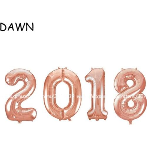 4pcs/lot 16inch rose gold 2018 number Foil Balloon Party Birthday Decor Air Baloons Event Party Supplies Kids Toy Gift wholesale