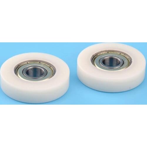 5pcs Flat rollers, electrical machinery and equipment, wear-resistant nylon coated 6000ZZ bearing pulley 10*40*10mm