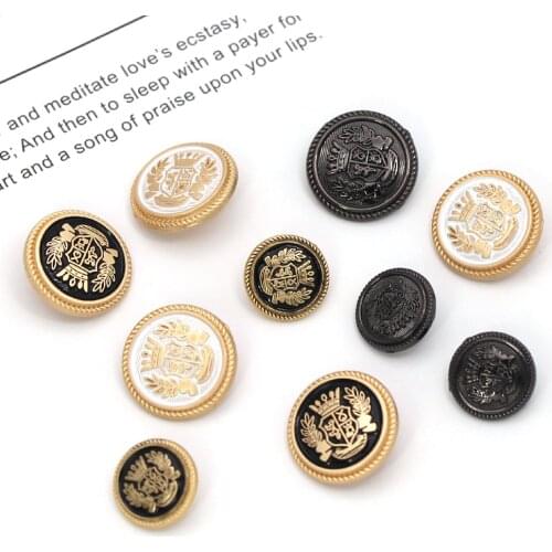 5Pcs Metal Button Round Gold Button Decorative Clothes Sewing Button For Blazer Sweaters Jacket Coat Sewing Accessories 15-25MM