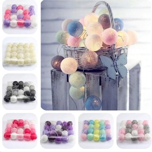 6cm Cotton Ball Garland String Lights Christmas Fairy Lighting Strings for Outdoor Holiday Wedding Xmas Party Home Decoration