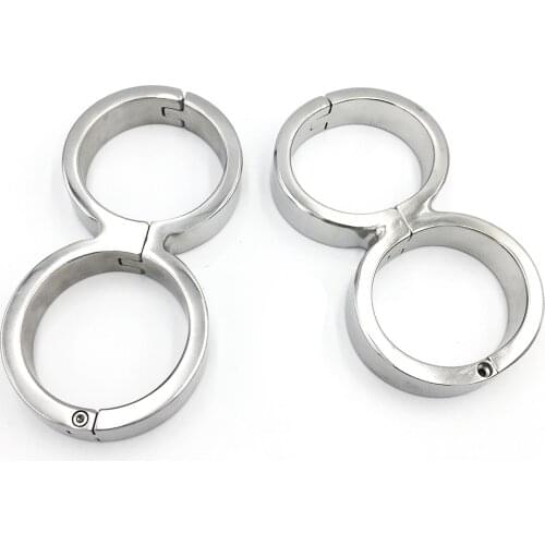 Bandage Restraint Handcuffs for sex Fetish Stainless Steel Bondage 8font gourd Handcuff Adult Game Sex Products Harness Sex Toys