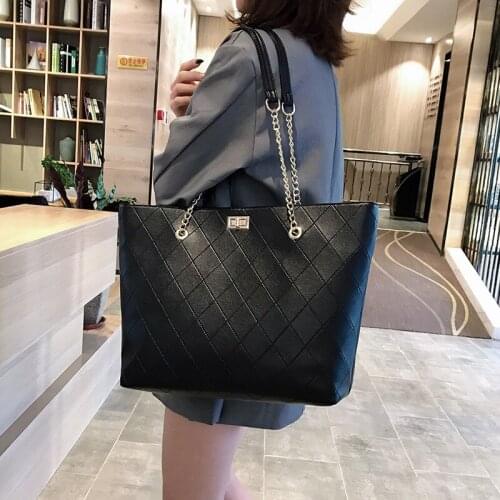 Large Women Casual Totes Bag Female simple black hobos bags PU Leather Shopper Shoulder Bags Lady Big Mommy Handbag Bolso Mujer
