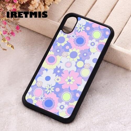 Iretmis 5 5S SE 2020 phone cover cases for iphone 6 6S 7 8 Plus X Xs XR 11 12 Mini Pro Max Silicone TPU Flower Power Purple