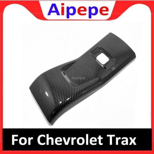 For Chevrolet Trax Tracker 2019 Interior Armrest Rear Row Middle Anti kick Cover USB Panel Trims Carbon Fiber Car Accessories