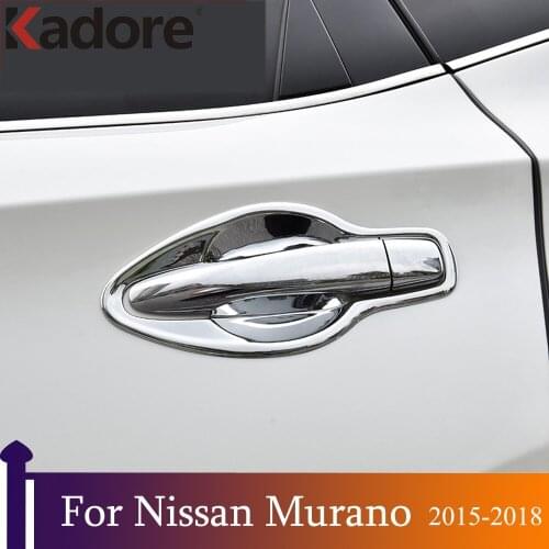 For Nissan Murano 2015 2016 2017 2018 Chrome Car Side Door Handle Bowl Cover Trim Auto Accessories Car Styling 8Pcs/set