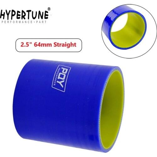 Hypertune - 2.5" 64mm Straight Silicone Intercooler Turbo Intake Pipe Coupler Hose Blue&yellow HT-SH0025-QY