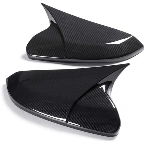 For Honda For Civic 10Th 2016 2017 2018 Horn Shape Abs Carbon Fiber Style Rear View Side Mirror Cover Rearview Caps