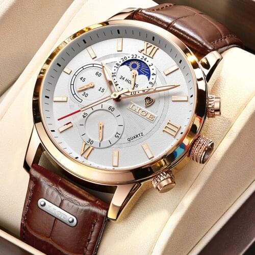 Men's Watch With Leather Strap LIGE China