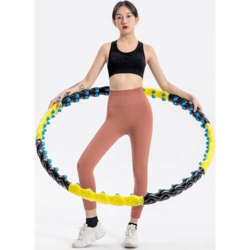 Massage Yellow-Black hoop Double Row Sport Fitness Magnet 8 Sections Magnetic Exercise hoop