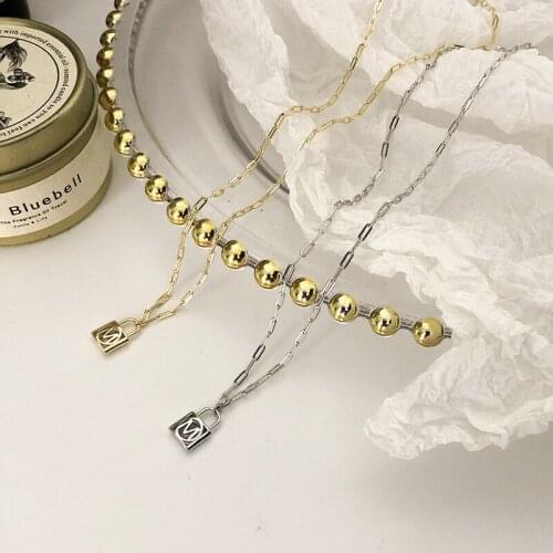Miuoxion Retro Lock Letters Necklace Fashion Personality Punk Party Jewelry For Women Feature Nmour Charm Gift All Seasons
