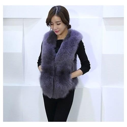 The new integral skin fur fox fur vest female short Fur Vest Jacket