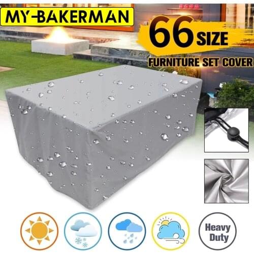 General size Silver Garden Furniture Covers 210D Oxford Fabric Waterproof Anti-UV Patio Protectors Outdoor Furniture Covers