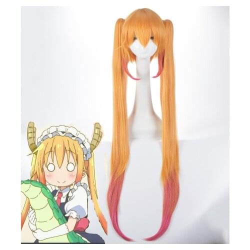 Japanese Anime Kobayashi san Chi No Maid Dragon Tohru Cosplay Wig Long pigtails Bunches Wig Synthetic Wig For Women Cosplay Hair