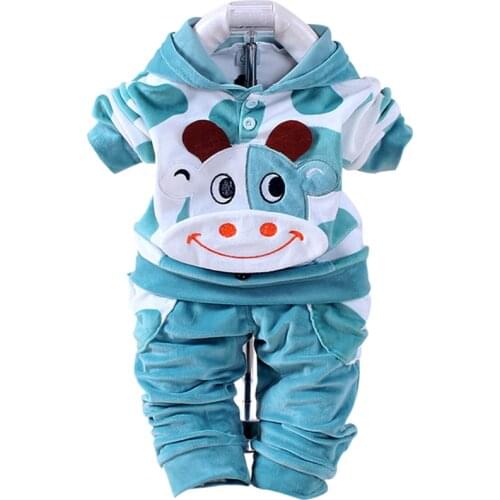2020 Sale Direct Selling Cartoon Baby Clothing Set Spring Autumn Velvet 2pcs Sports Suit Clothes Kids Long Sleeve Tracksuits