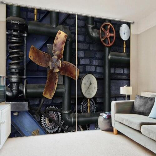 Retro curtains 3D Blackout Curtains For Living room Bedding room Drapes Cotinas para sala