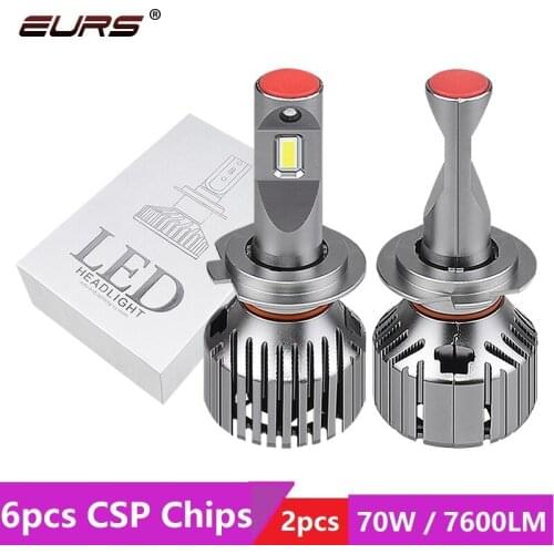 EURS LED H4 H7 HB4 Car Headlight 70W 7600LM HB2 HB3 HB5 LED Car Kit 9012 hir2 CSP CHIPS R9 LED Lamp Turbo Auto light Fog Light