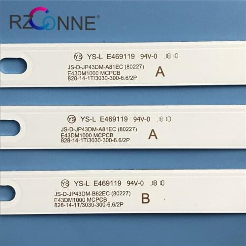 LED Backlight strip 8 lamp for JS-D-JP43DM-A81EC B82EC (80227) E43DM1000 MCPCB 6V/LED