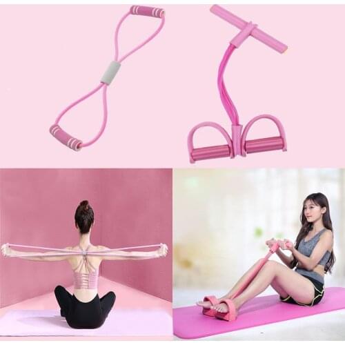 8 Word Chest Developer Pedal Exerciser Open Shoulder Beautiful Back Yoga Resistance Band Chest Belly Trainning Elastic Pull Rope