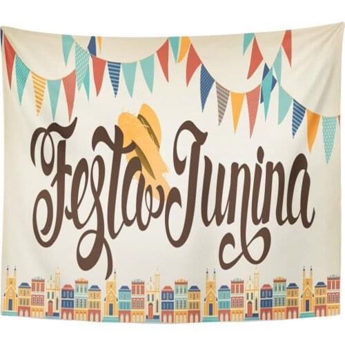 Fair Festa Junina Latin American Holiday June Welcome Party Tapestry Home Decor Wall Hanging for Living Room Bedroom Dorm 50x60