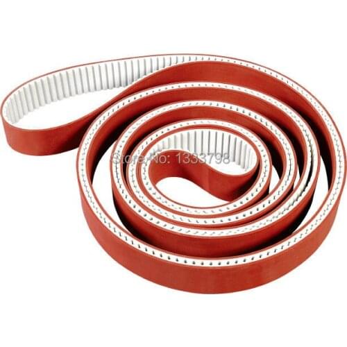 Factory good price 100mm width AT10 type with red rubber coated( total 13mm thickness) 4540mm length closed loop timing belt