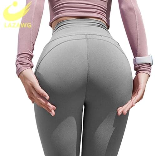 LAZAWG Seamless Yoga Pants Push Up Fitness Leggings Women Gym Yoga High Waist Solid Color Legging Squat Workout Run Sports Pants