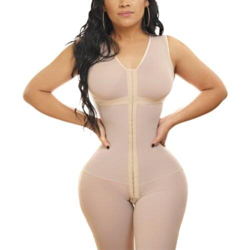 Women Skims Breathable Shapewear Strong 3 Level Clasp Bodysuit With Arotch Opening Weight Loss Fajas Colombianas