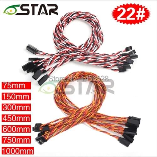 10PCS rc aircraft model anti-interference Servo Extension cord Stranded wire line 60cores cable Futaba JR HITEC