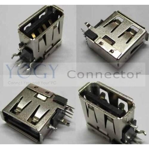 Free Shipping 10pcs Side Vertical Female Short body-line USB Connector Socket fit for Notebook