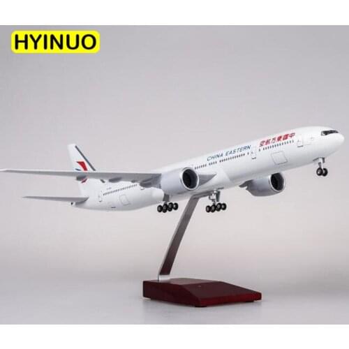47CM China Eastern Airlines 1/157 Scale Boeing B777 Dreamliner Aircraft Air Model W Light and Wheel Diecast Plastic Resin Plane