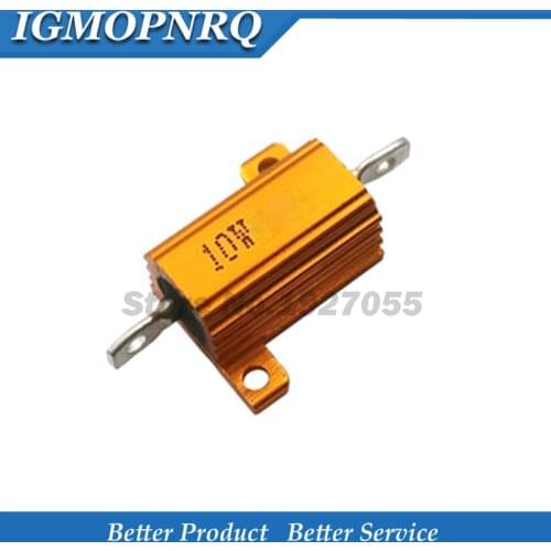 2pcs 10W Aluminum Power Metal Shell Case Wirewound Resistor 0.1 ~ 10K 0.5 1 2 3 5 6 8 10 20 100 150 200 300 500 1K 5K 10K ohm