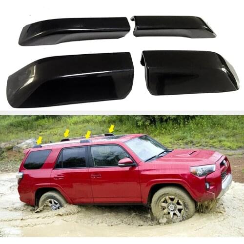 4Pcs Replacement For Toyota 4Runner N280 2010-2020 4-Door Black Car Styling Roof Rack Cover Bar Rail End Shell Accessories
