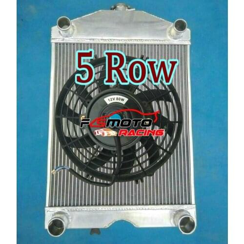 5 ROW Aluminum Radiator + Fan For F-ord 2N / 8N / 9N Tractor w/Flathead V8 Engine 1928-1952 Manual Tractors N-Series
