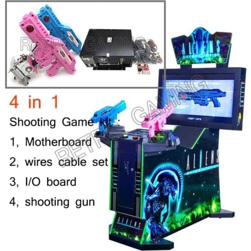 Arcade 4 in 1 shooting video games kit with Aliens/ Frightfearland/Paradiselost /The Swarm game for Shooting Game Machine