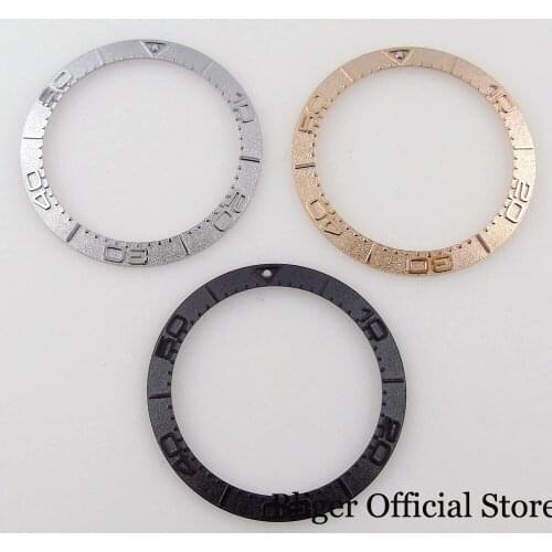 BLIGER Replacement New Alloy 38MM*30.6MM Brushed Slope Watch Bezel Ring Insert fit 40mm Case