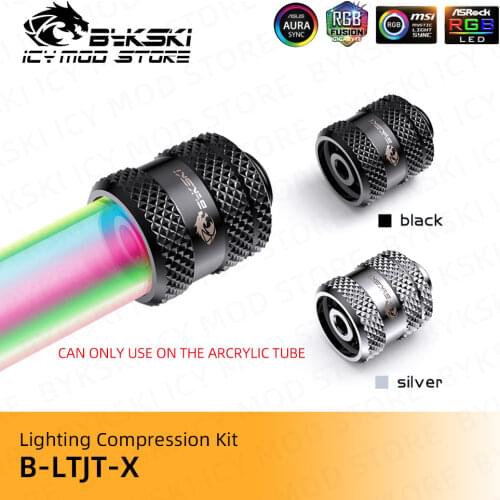 Bykski RGB Fittings Lighting Compression For OD14/OD16MM Hard Tube 5V3PIN Water Cooler Accessories MOD B-LTJT-X-16/B-LTJT-X-14