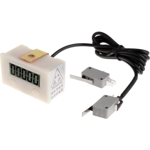 Digital 5 Digit LCD Electronic Punch Counter With Microswitch Reset&Pause Button