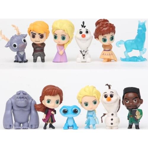 Disney Frozen 2 Action Figure Snow Queen Elsa Anna Pvc Olaf Kristoff Sven Anime Dolls Figurines Kids Toy Children Birthday Gif
