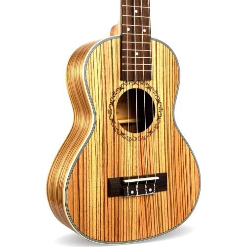 26" tenor Zebra 4 Strings ukulele Hawaii mini small guita travel acoustic guitar Uke Concert ukelele Free Shipping