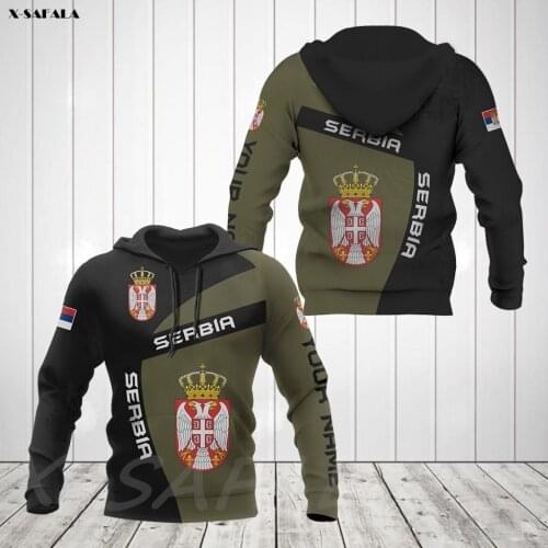 SERBIA COAT OF ARMS SPORT STYLE Country Flag 3D Printed Man Female Zipper HOODIE Pullover Sweatshirt Hooded Jersey Tracksuits