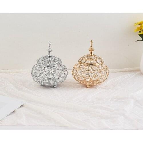 IMUWEN Crystal Ball Candle Holder Candlestick Jewelry Box Wedding Centerpieces Table Candelabra For Home Party Decoration IM729