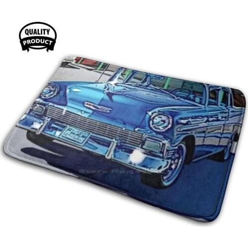 Classic Blue Car Soft House Family Anti-Slip Mat Rug Carpet Sports Car Classical Run Automobile Cars Transport Vehicles Men