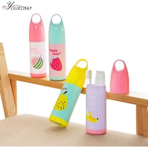 OYOURLIFE 1pc Portable Cartoon Tooth Brush Storage Box Travel Toothbrush Boxes Tableware Fork Spoons Protect Container