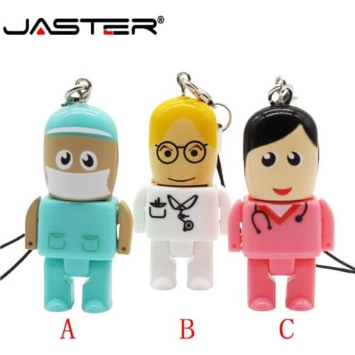 JASTER Doctor USB stick nurses memory stick Lovely pendrive cartoon usb flash drive pen drive 4GB 8GB 16GB 32GB 64GB 128GB