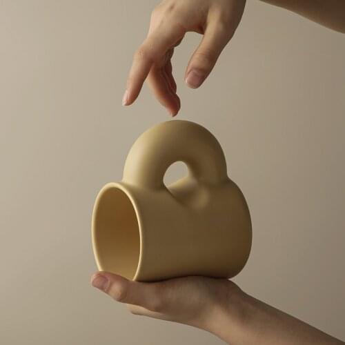 380ML Creative Ceramics Coffee Tea Drinks Dessert Breakfast Milk Cup Ceramics Mugs Handle Drinkware With Tray