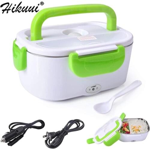 Home/Car Use Lunch Box Leakproof Electric Heated Lunchbox Stainless Steel Liner Student Woman Bento Food Heater Sealed Container