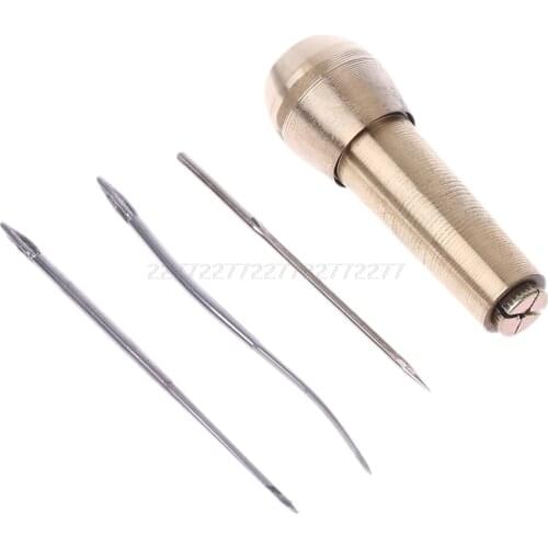 Leather Tent Canvas Sewing Awl Hand Stitcher Taper Leathercraft Needle Kit Tool #H0VH